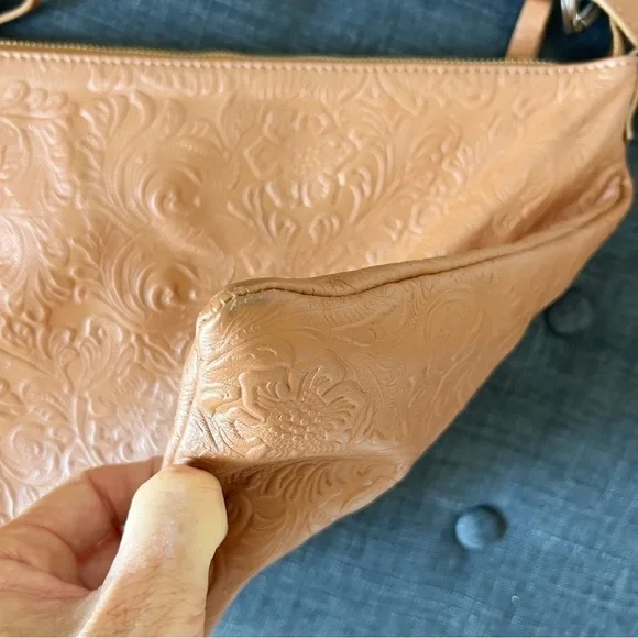 Western Embossed Italian Leather Crossbody Bag Purse Made In Italy - Picture 6 of 14